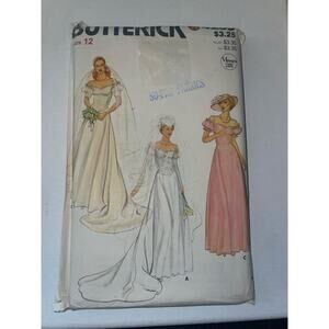 Butterick Pattern 4235 circa 1980s BRIDAL Co GOWNs Size 12 FF